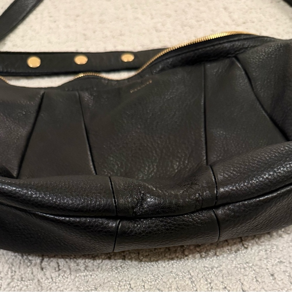 Hammitt Black Morgan Leather Shoulder Bag with Gold Studs - Picture 6 of 11
